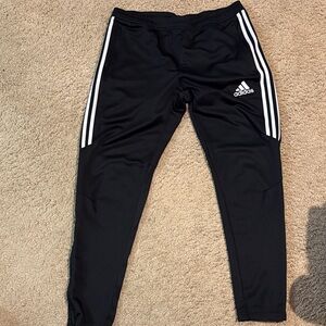 Adidas Men’s Black Joggers with White Stripes